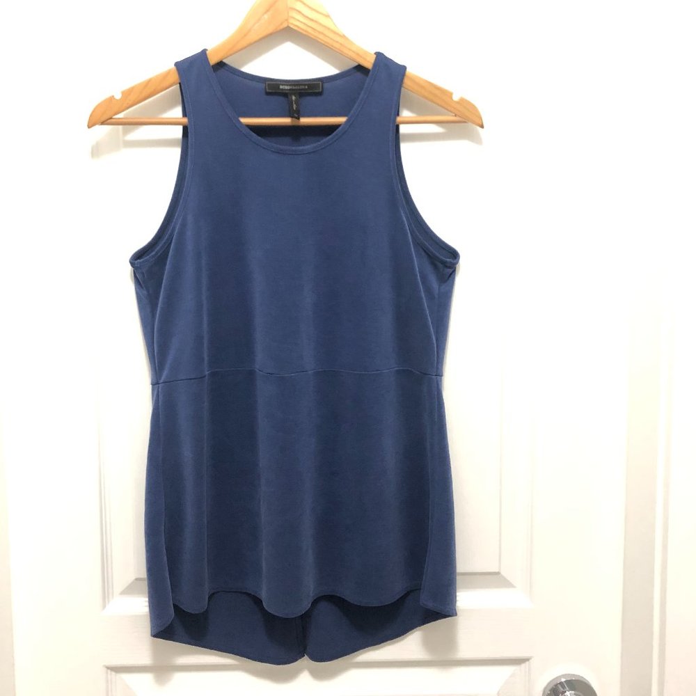 BCBGMaxAzria (Caralyn) Split Back Peplum Top